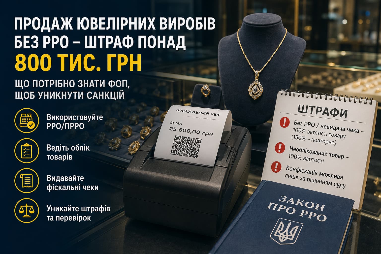 Ювелірний продаж та штрафи без РРО